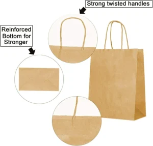 13x7x17 inch Brown Delivery Paper Bag with twisted handle