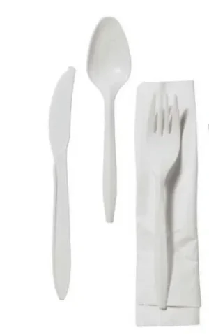 6 pcs cutlery kits. Fork, Spoon, Knife, Tissue, Salt & Pep. 250/CT