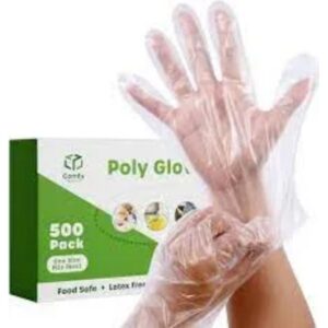 Poly Gloves - 500 PCS Disposable Plastic Gloves for Food Safety, Food Handling and Cooking. 10x500=5000pcs MC