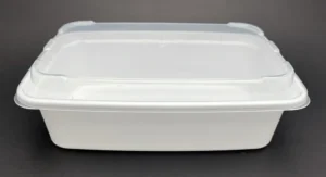 32oz T-32 PCM brand White Rectangular Microwaveable Container