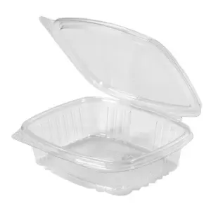 8oz Genpak AD08 clear Hinged Rectangle Container. 5.51 x 4.88 x 1.38 inches 200pcs/Box